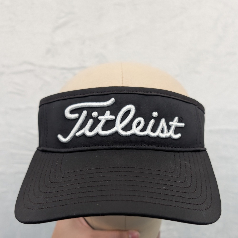 Titleist Visor Men's OS Black Pro V1 FJ Golf Performance Sporty Athletic Preppy